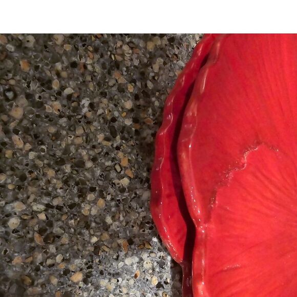 Rare Ambience Collections Nanette Vacher Fleur Rouge Red Set w/ 4 Part server - Picture 6 of 12